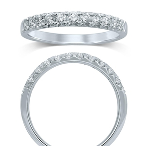 14K White Gold 0.50 CTW Diamond French Pave' Set Half Eternity Band