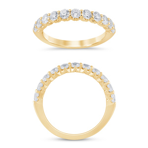 14K Yellow Gold 1 Ctw Diamond Crown Set Half Eternity Band