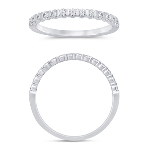 14K White Gold 0.25 CTW Diamond Bar Set Half Eternity Band