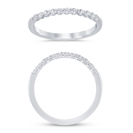 14K White Gold 0.25 CTW Diamond Crown Set Half Eternity Band