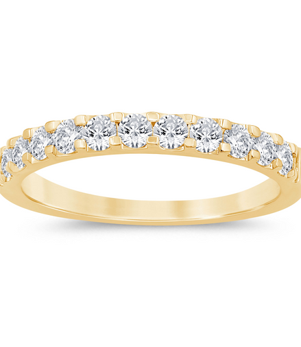14K Yellow Gold 0.50 CTW Diamond Half Eternity Band