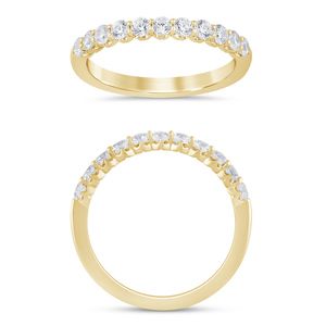 14K Yellow Gold 0.50 CTW Diamond Crown Set Half Eternity Band
