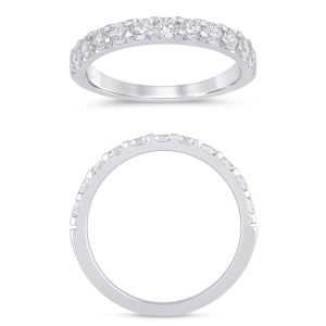 14K White Gold 0.75 CTW Diamond Low Profile Half Eternity Band