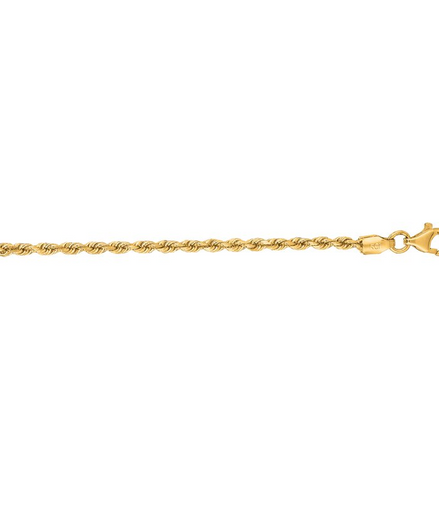 Royal Chain 14K Yellow Gold 20" 2mm Diamond Cut Royal Rope Chain