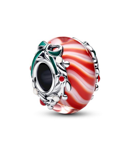 Pandora Moments Candy Cane Murano Glass Charm