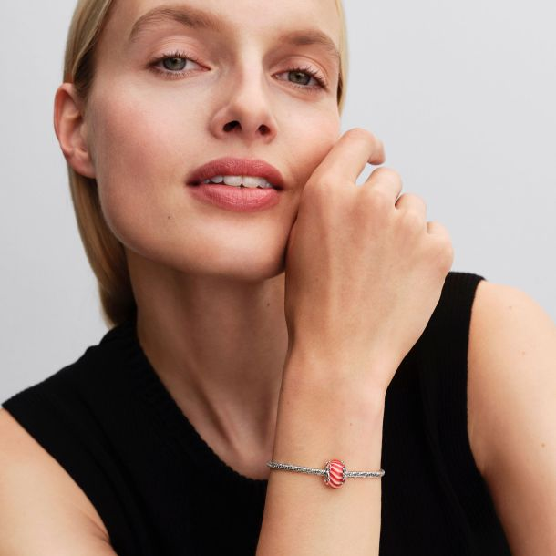 Pandora Moments Candy Cane Murano Glass Charm