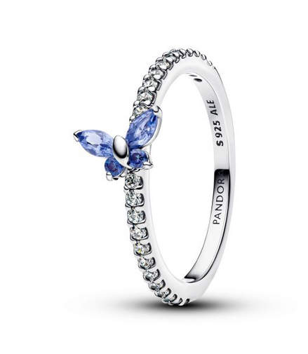 Pandora Sparkling Blue Butterfly Ring Size 5