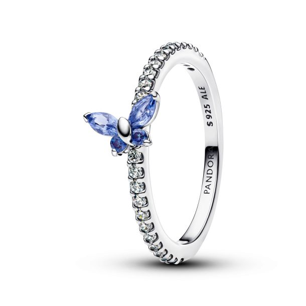 Pandora Sparkling Blue Butterfly Ring Size 5