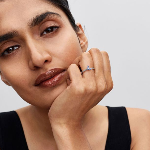 Pandora Sparkling Blue Butterfly Ring Size 5