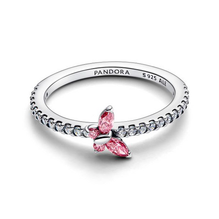 Pandora Sparkling Pink Butterfly Ring Size 7