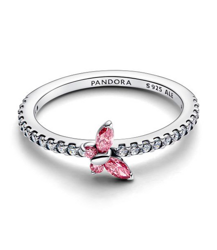 Pandora Sparkling Pink Butterfly Ring Size 7