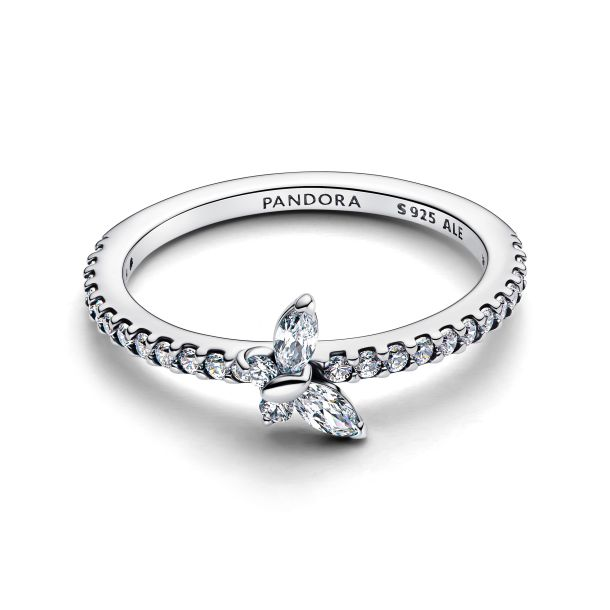 Pandora Sparkling Butterfly Ring Size 6