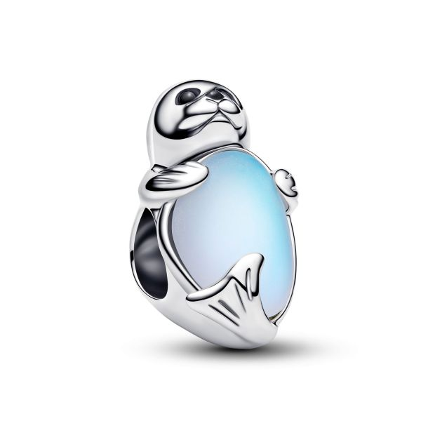 Pandora Moments Silver Iridescent Seal Charm