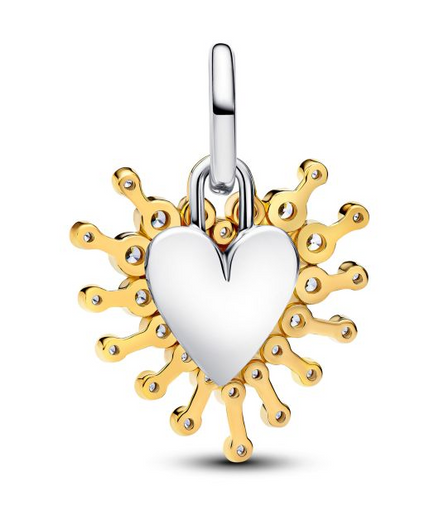 Pandora Radiant Heart Double Two-Tone Dangle Charm
