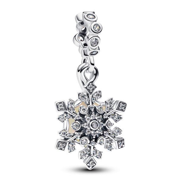 Pandora Opalescent Snowflake Double Dangle Charm