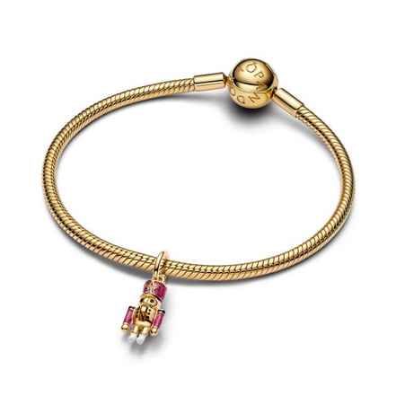 Pandora Moveable Nutcracker Gold-Plated Dangle Charm