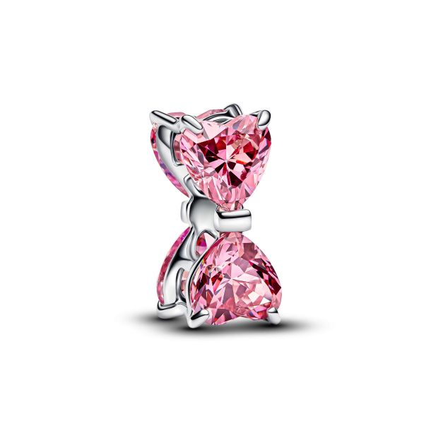 Pandora Moments Silver Sparkling Pink Bow Charm