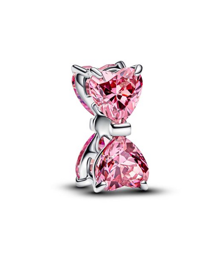 Pandora Moments Silver Sparkling Pink Bow Charm