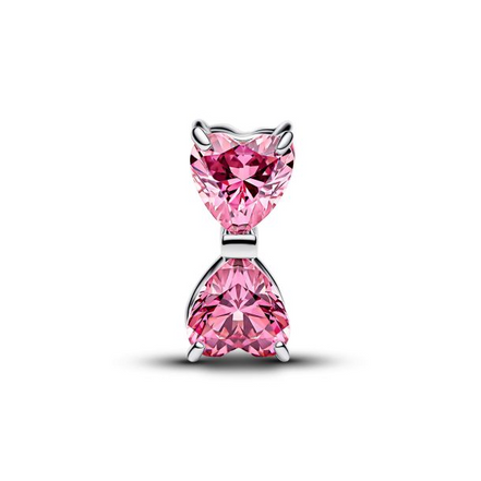Pandora Moments Silver Sparkling Pink Bow Charm