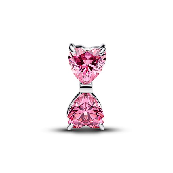 Pandora Moments Silver Sparkling Pink Bow Charm