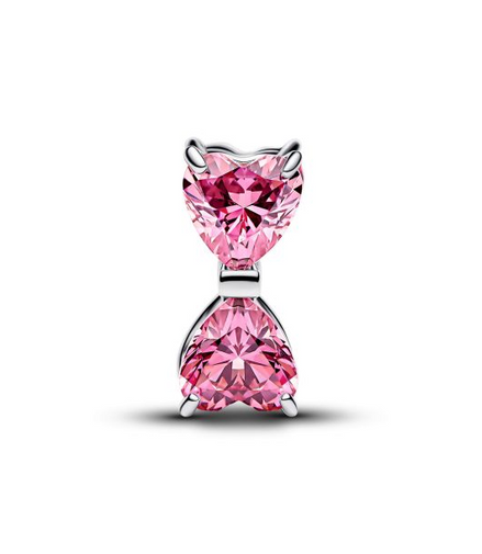 Pandora Moments Silver Sparkling Pink Bow Charm