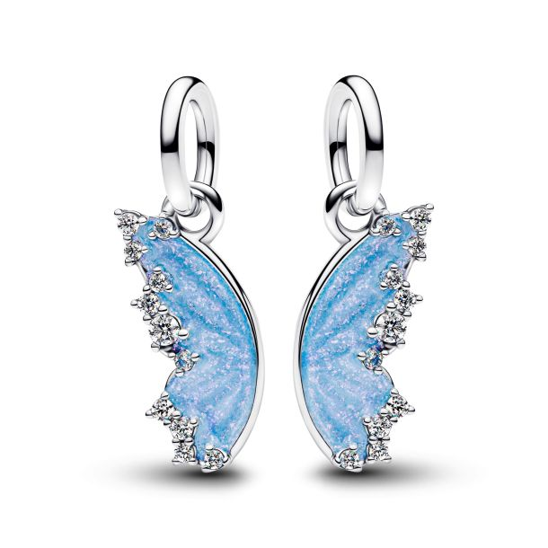 Pandora Moments Silver Splitable Blue Butterfly Dangle Charm