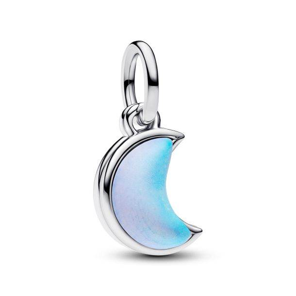 Pandora Moments Silver Crescent Moon Double Dangle Charm