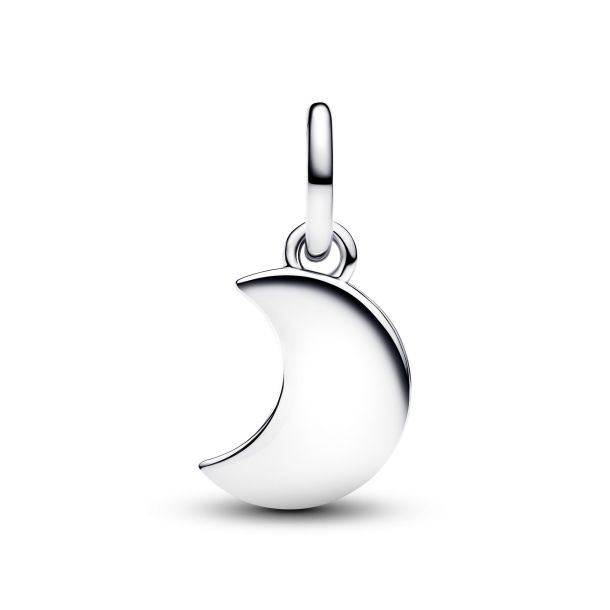 Pandora Moments Silver Crescent Moon Double Dangle Charm