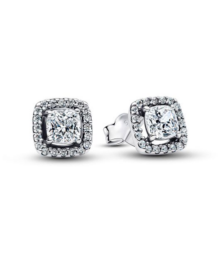 Pandora Square Halo Stud Earrings