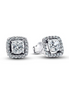 Pandora Square Halo Stud Earrings