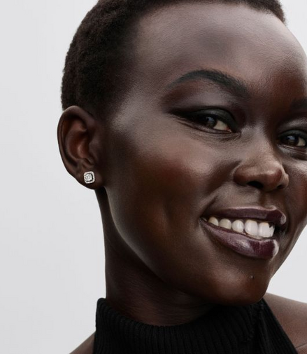 Pandora Square Halo Stud Earrings