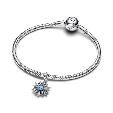 Pandora X Disney Silver Frozen Queen Elsa Snowflake Dangle Charm