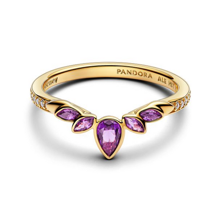 Pandora X 14K Gold-Plated Disney Frozen Queen Anna Tiara Ring Size 6
