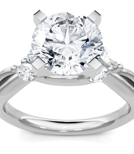 14K White Gold 0.33 CTW Diamond Marquise Shaped Vine Floral Semi-Mount Engagement Ring