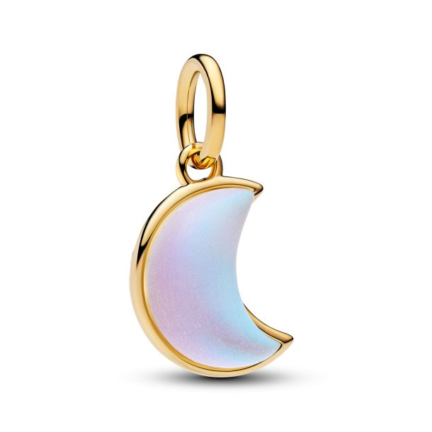 Pandora Sparkling Crescent Moon Gold-Plated Dangle Charm