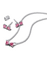 Pandora Sparkling Pink Bow Stud Earrings and Pendant Necklace Gift Set