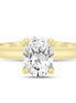 14K Yellow Gold 0.05 CT Diamond Oval Shaped Semi-Mount Engagement Ring