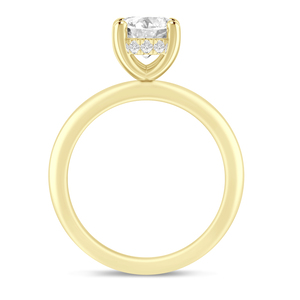 14K Yellow Gold 0.05 CT Diamond Oval Shaped Semi-Mount Engagement Ring