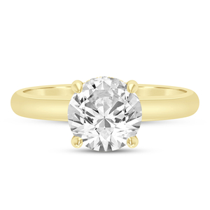 14K Yellow Gold 0.05 CTW Diamond Round Shaped Semi-Mount Engagement Ring