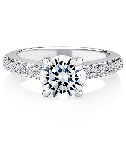 A.JAFFE 14k White Gold 2.54 CTW Round Diamond Semi-Mount Engagement Ring