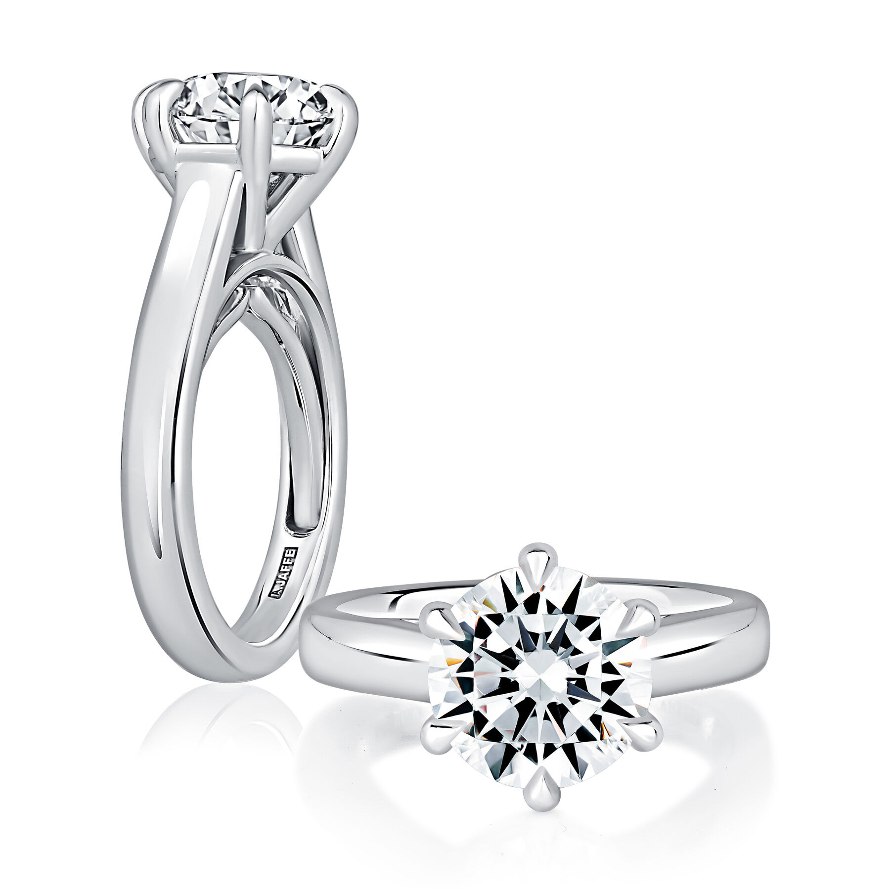 A.JAFFE 14k White Gold 3.00 CTW Round Diamond Semi-Mount Engagement Ring
