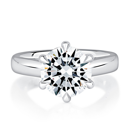 A.JAFFE 14k White Gold 3.00 CTW Round Diamond Semi-Mount Engagement Ring