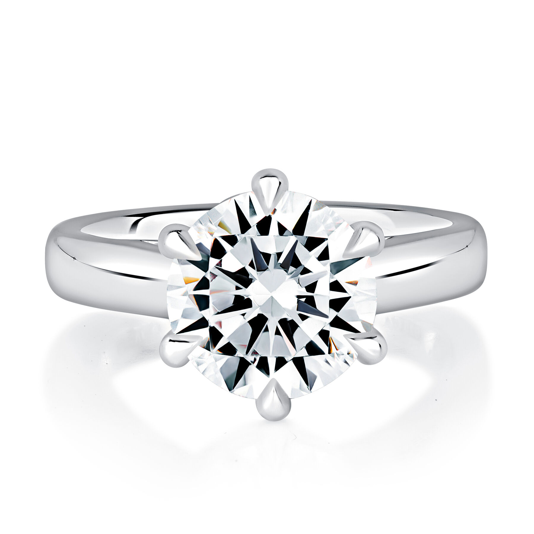 A.JAFFE 14k White Gold 3.00 CTW Round Diamond Semi-Mount Engagement Ring