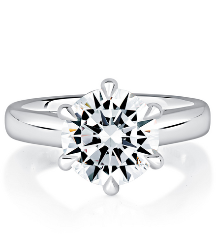 A.JAFFE 14k White Gold 3.00 CTW Round Diamond Semi-Mount Engagement Ring