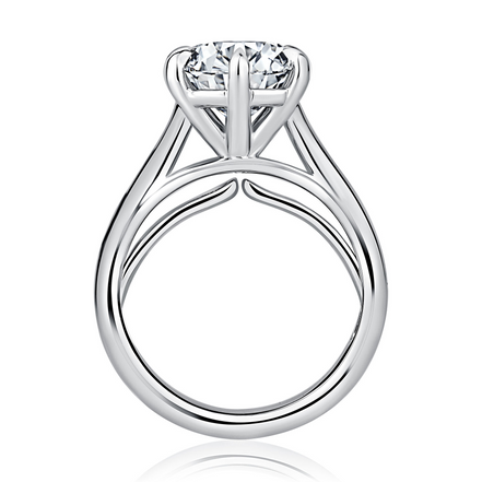 A.JAFFE 14k White Gold 3.00 CTW Round Diamond Semi-Mount Engagement Ring