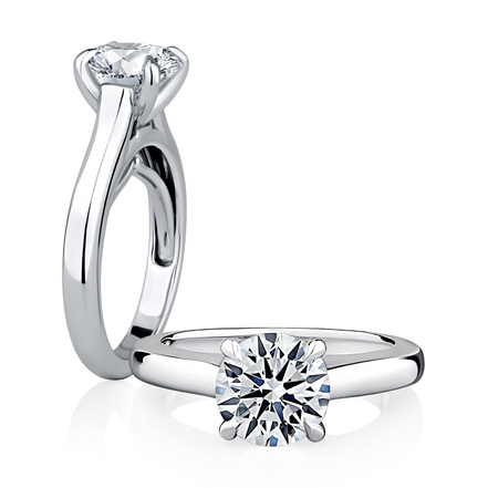 A.JAFFE 14k White Gold 2.50 CTW Round Semi-Mount Diamond Engagement Ring