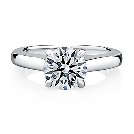 A.JAFFE 14k White Gold 2.50 CTW Round Semi-Mount Diamond Engagement Ring