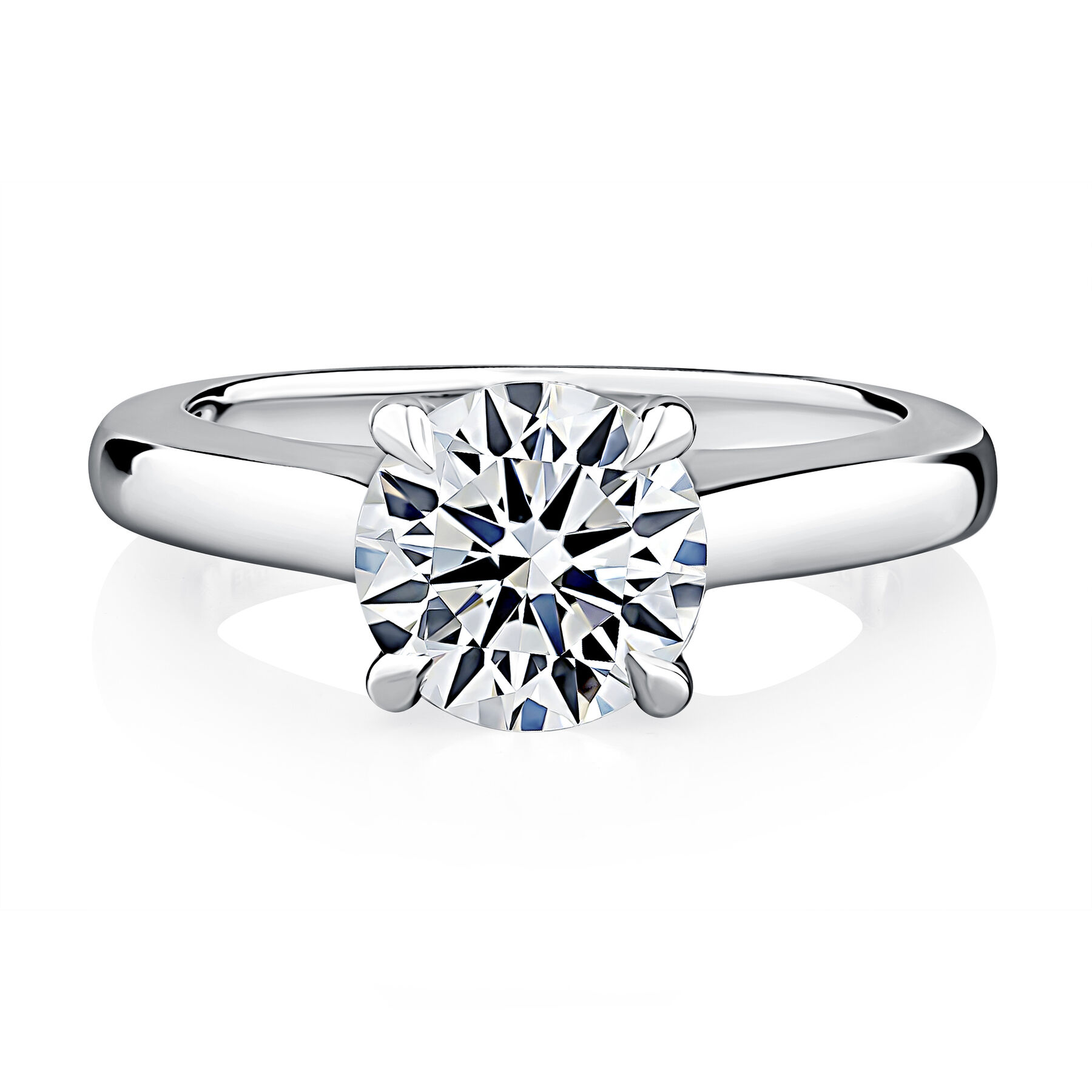 A.JAFFE 14k White Gold 2.50 CTW Round Semi-Mount Diamond Engagement Ring