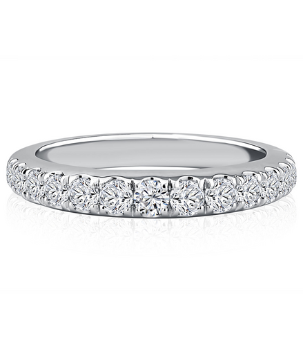 A.JAFFE 14k White Gold 0.8 CTW Diamond Wedding Band