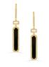 Doves 18K Yellow Gold Gatsby Black Onyx And Elongated Diamond Drop Earrings